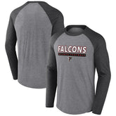 Fanatics Atlanta Falcons Tri-Blend Raglan Long Sleeve T-Shirt Heather Gray/Charcoal