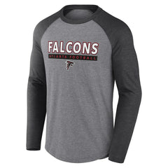 Fanatics Atlanta Falcons Tri-Blend Raglan Long Sleeve T-Shirt Heather Gray/Charcoal