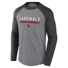Fanatics Arizona Cardinals Tri-Blend Raglan Long Sleeve T-Shirt Heather Gray/Charcoal
