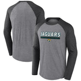 Fanatics Jacksonville Jaguars Tri-Blend Raglan Long Sleeve T-Shirt Heather Gray/Charcoal