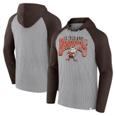 Fanatics Cleveland Browns Under Center Long Sleeve Hoodie T-Shirt Gray/Brown
