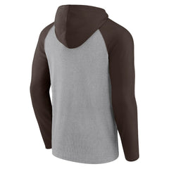 Fanatics Cleveland Browns Under Center Long Sleeve Hoodie T-Shirt Gray/Brown