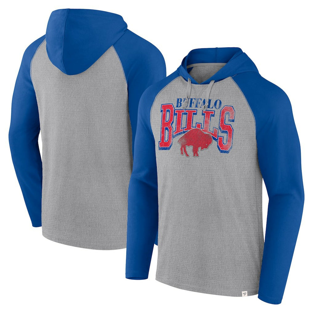 Fanatics Buffalo Bills Under Center Long Sleeve Hoodie T-Shirt Gray/Royal
