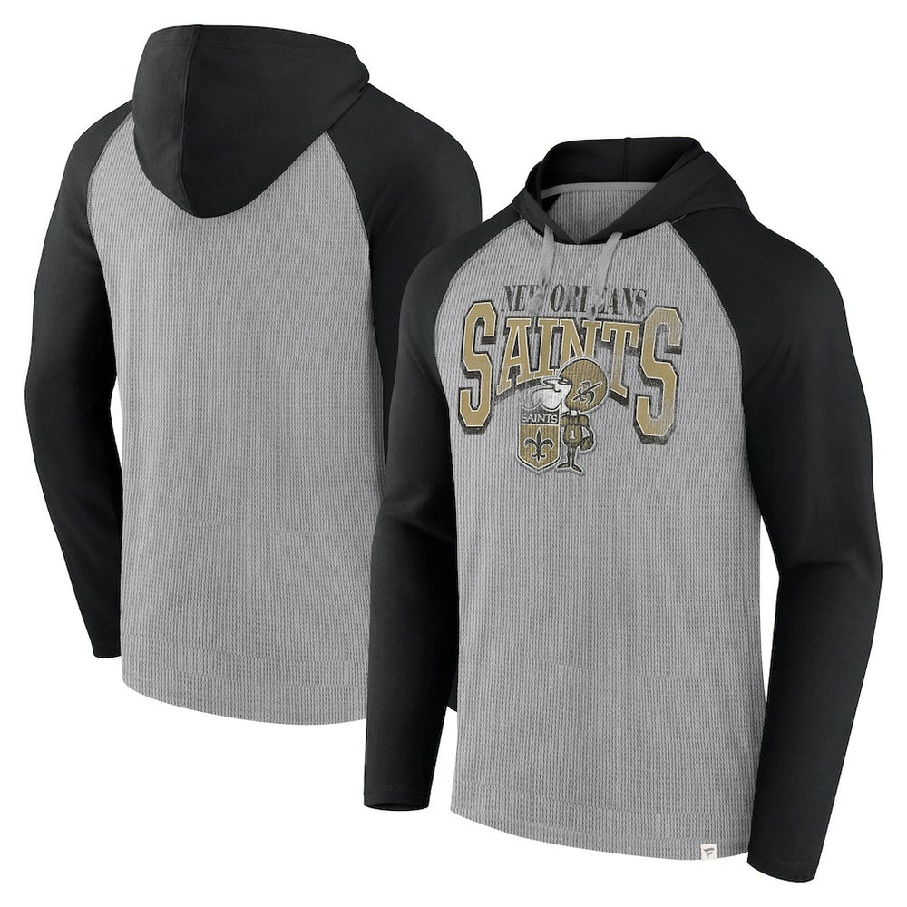 Fanatics New Orleans Saints Under Center Long Sleeve Hoodie T-Shirt Gray/Black