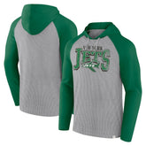 Fanatics New York Jets Under Center Long Sleeve Hoodie T-Shirt Gray/Kelly Green