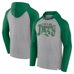 Fanatics New York Jets Under Center Long Sleeve Hoodie T-Shirt Gray/Kelly Green