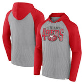 Fanatics San Francisco 49ers Under Center Long Sleeve Hoodie T-Shirt Gray/Scarlet