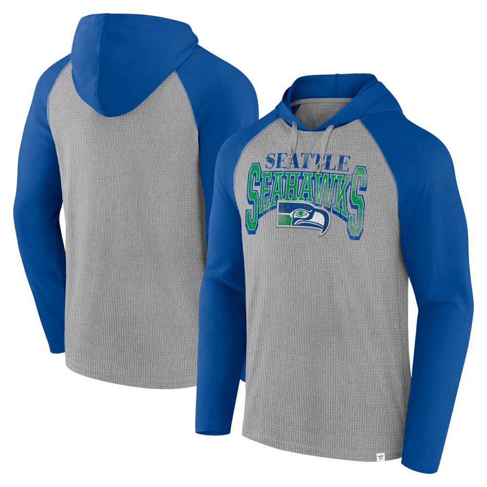 Fanatics Seattle Seahawks Under Center Long Sleeve Hoodie T-Shirt Gray/Royal