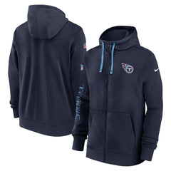 Nike Tennessee Titans 2024 Sideline Club Full-Zip Hoodie Navy