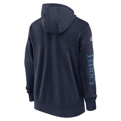 Nike Tennessee Titans 2024 Sideline Club Full-Zip Hoodie Navy