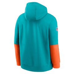 Nike Miami Dolphins 2024 Sideline Club Pullover Hoodie Aqua