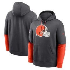 Nike Cleveland Browns 2024 Sideline Club Pullover Hoodie Anthracite