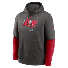 Nike Tampa Bay Buccaneers 2024 Sideline Club Pullover Hoodie Pewter