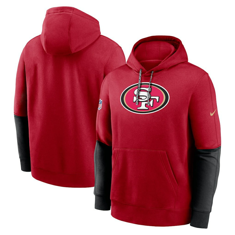 Nike San Francisco 49ers 2024 Sideline Club Pullover Hoodie Scarlet