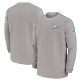 Nike Miami Dolphins 2024 Sideline Coaches Long Sleeve Top Gray