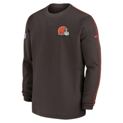 Nike Cleveland Browns 2024 Sideline Coaches Long Sleeve Top Brown