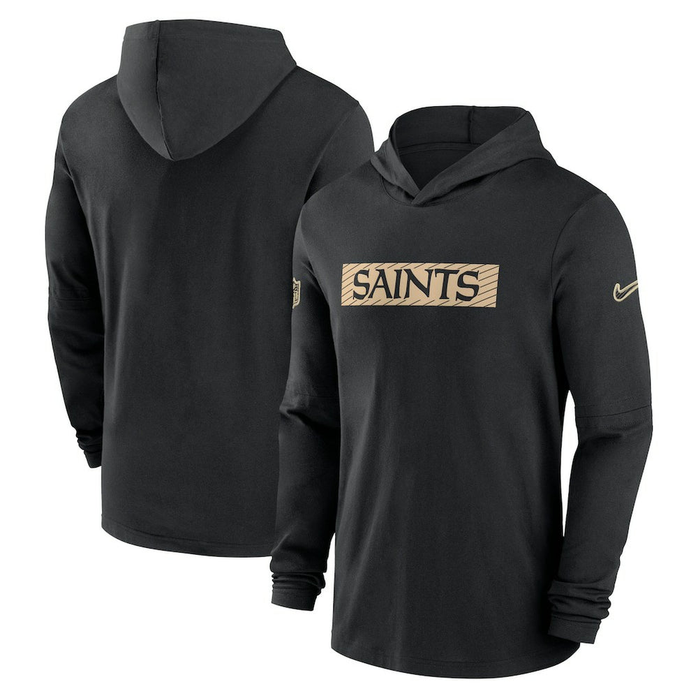 Nike New Orleans Saints 2024/25 Sideline Performance Long Sleeve Hoodie T-Shirt Black