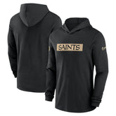 Nike New Orleans Saints 2024/25 Sideline Performance Long Sleeve Hoodie T-Shirt Black