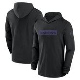 Nike Baltimore Ravens 2024/25 Sideline Performance Long Sleeve Hoodie T-Shirt Black