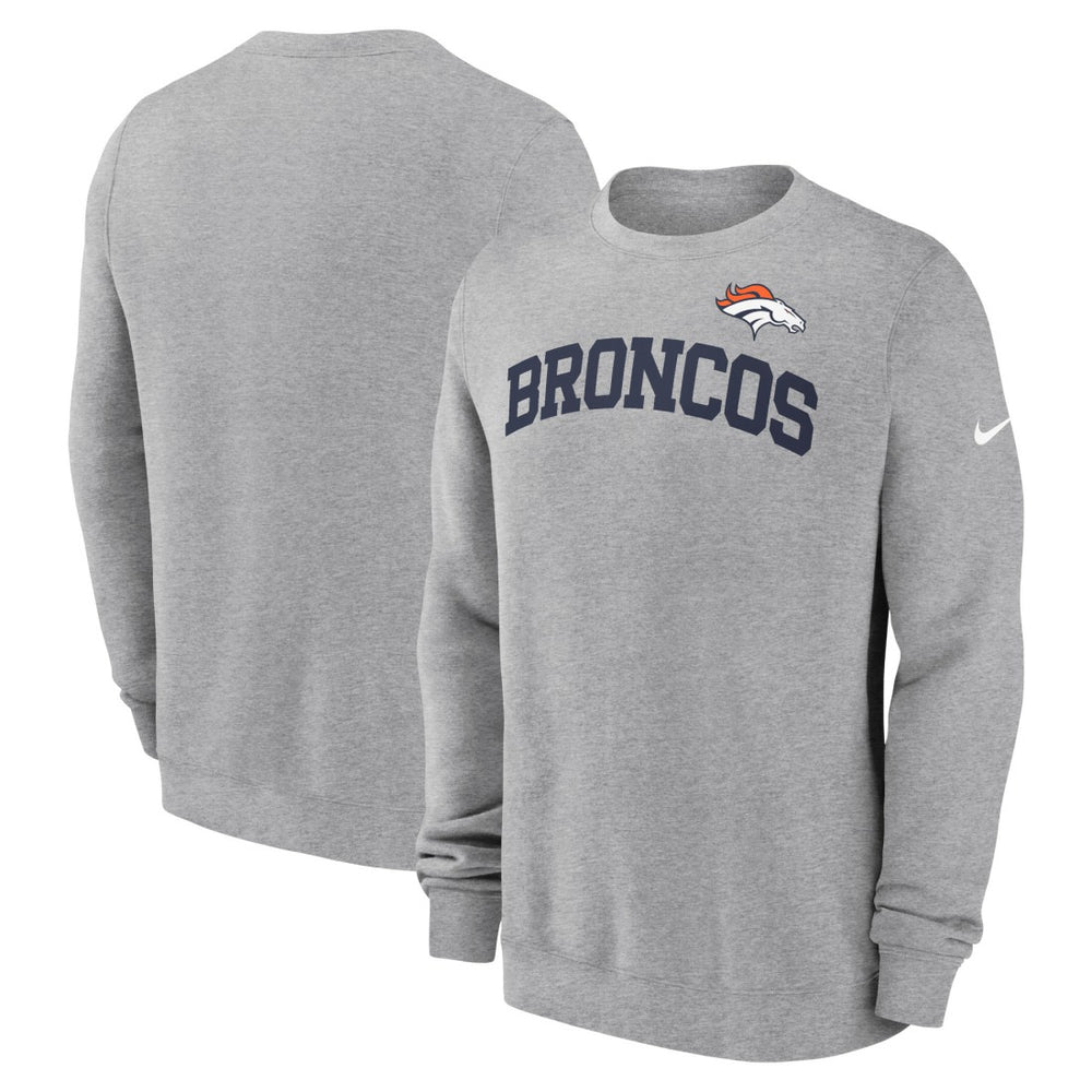 Nike Denver Broncos Club Pullover Sweatshirt Heather Gray