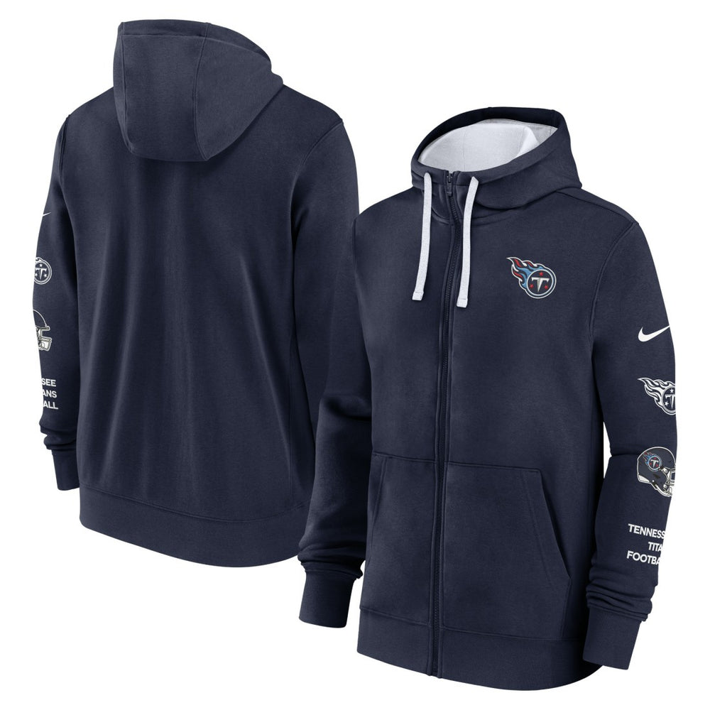 Nike Tennessee Titans Primetime Club Full-Zip Hoodie Navy