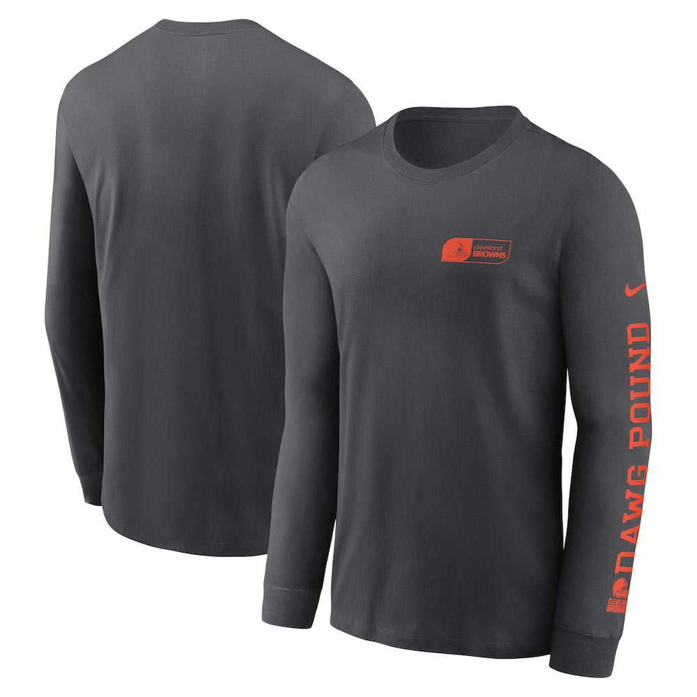Nike Cleveland Browns All Out Long Sleeve T-Shirt Anthracite