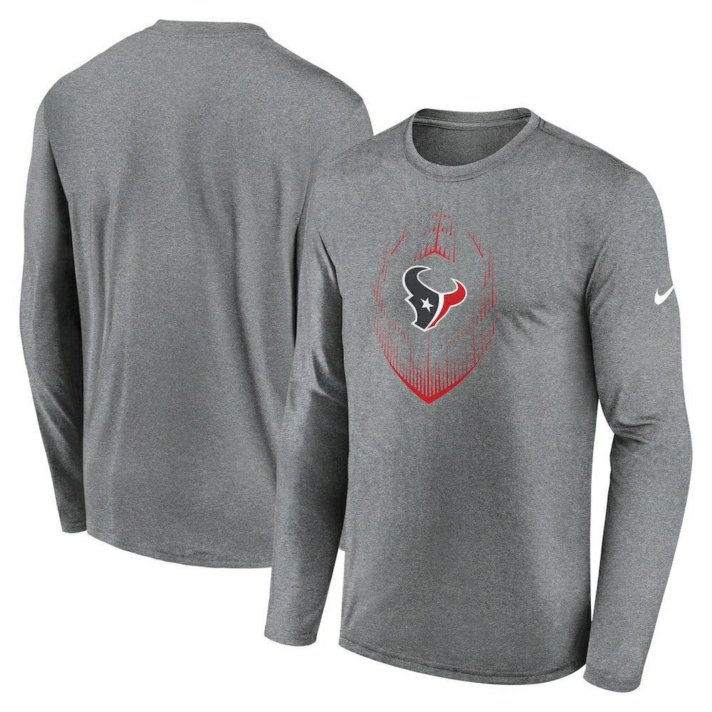 Nike Houston Texans Icon Legend Performance Long Sleeve T-Shirt Heather Gray