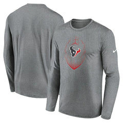 Nike Houston Texans Icon Legend Performance Long Sleeve T-Shirt Heather Gray