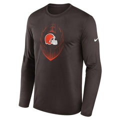 Nike Cleveland Browns Icon Legend Performance Long Sleeve T-Shirt Brown