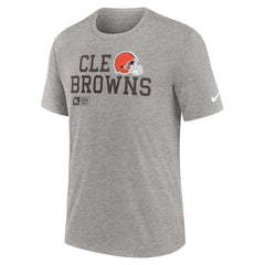Nike Cleveland Browns Overlap Lockup Tri-Blend T-Shirt Heather Gray