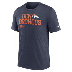 Nike Denver Broncos Overlap Lockup Tri-Blend T-Shirt Navy