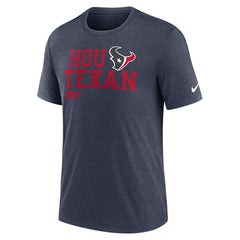 Nike Houston Texans Overlap Lockup Tri-Blend T-Shirt Navy