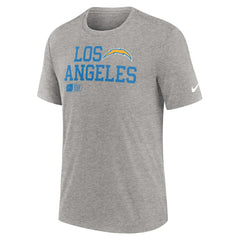 Nike Los Angeles Chargers Overlap Lockup Tri-Blend T-Shirt Heather Gray