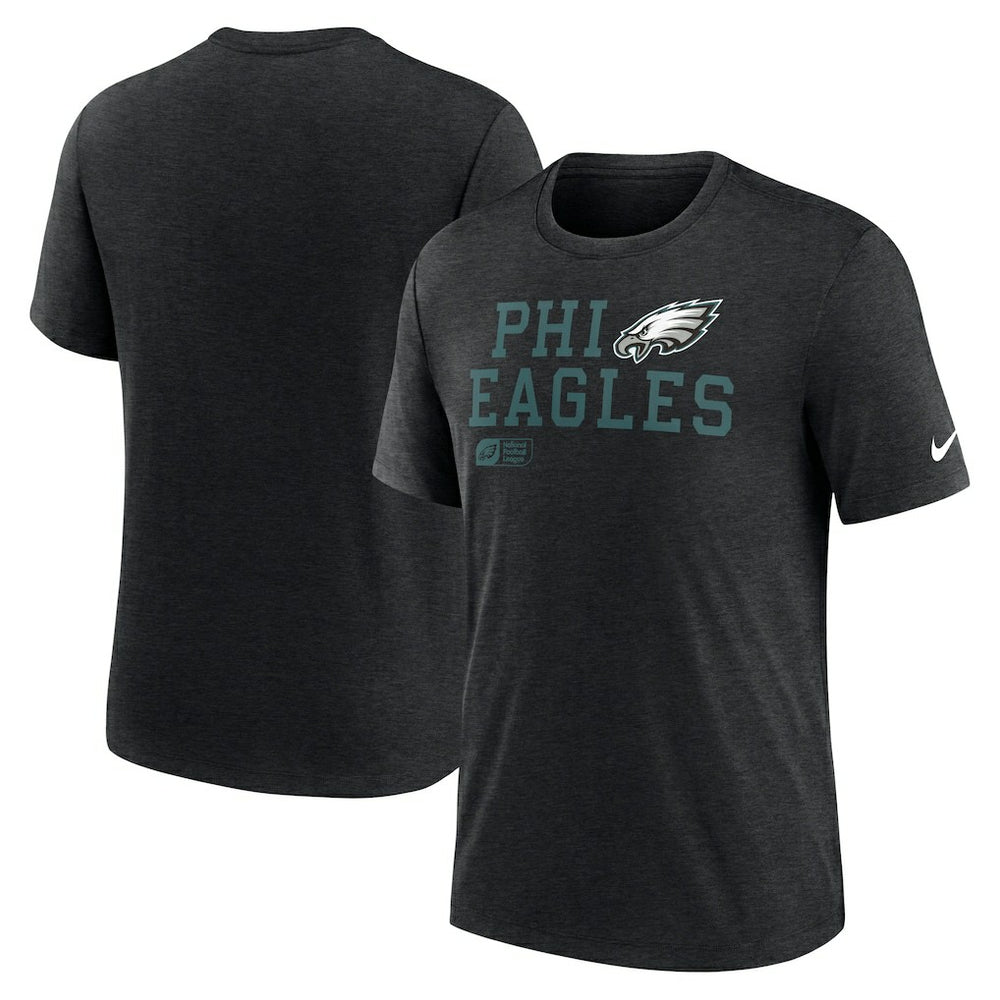 Nike Philadelphia Eagles Overlap Lockup Tri-Blend T-Shirt Black