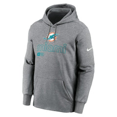 Nike Miami Dolphins Performance Pullover Hoodie Heather Gray