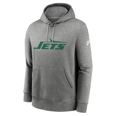 Nike New York Jets Rewind Club Logo Pullover Hoodie Heather Gray