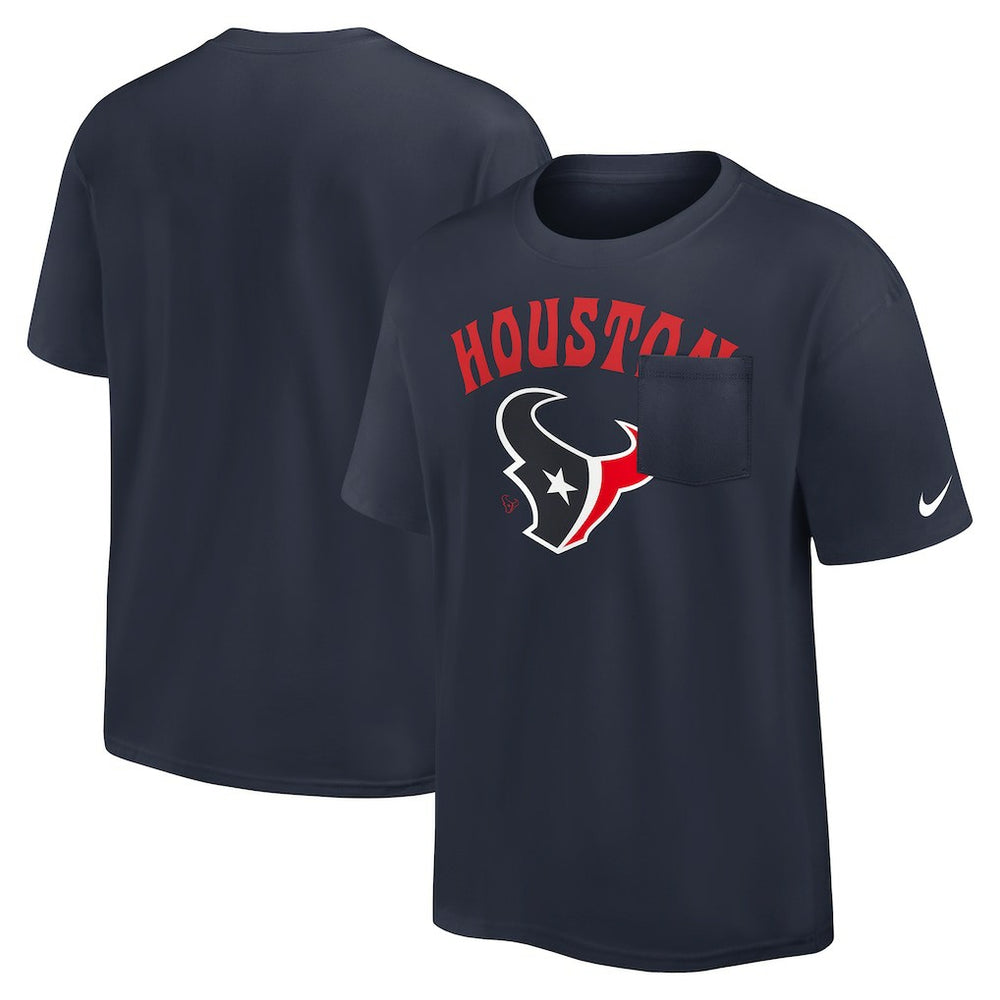 Nike Houston Texans Rewind Heavy Max90 Pocket T-Shirt Navy