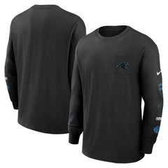 Nike Carolina Panthers Rewind Heavy Max90 Pocket Long Sleeve T-Shirt Black