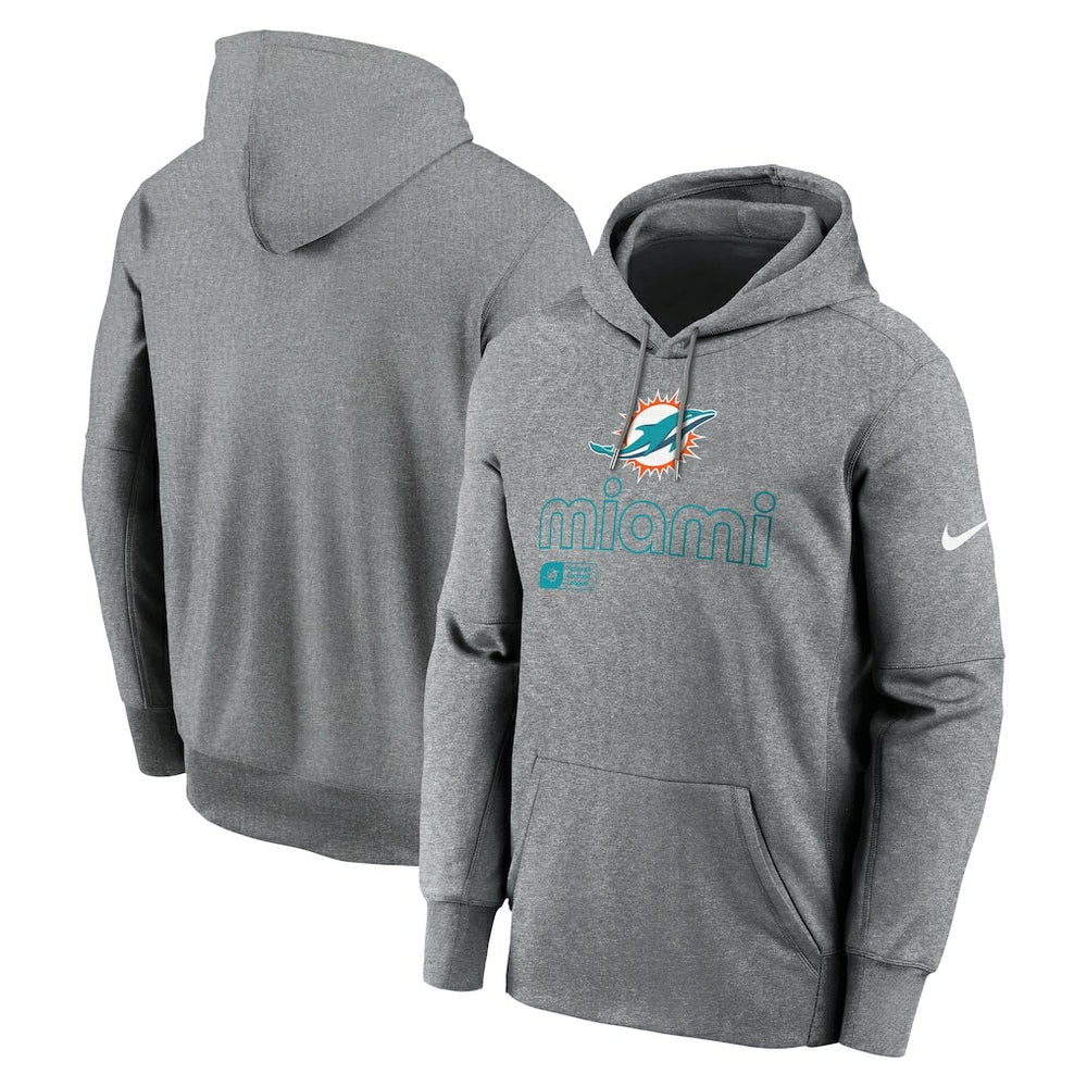 Nike Miami Dolphins Big & Tall Performance Pullover Hoodie Heather Gray