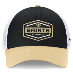 Fanatics New Orleans Saints Bench Trucker Adjustable Hat Black/Gold