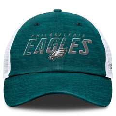Fanatics Philadelphia Eagles Challenge Trucker Adjustable Hat Heather Midnight Green