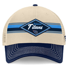 Fanatics Tennessee Titans Diamond Stripe Trucker Adjustable Hat Natural/Navy