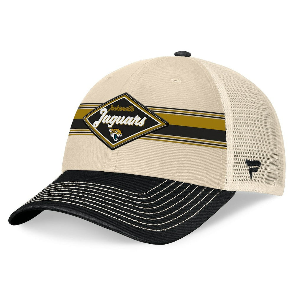 Fanatics Jacksonville Jaguars Diamond Stripe Trucker Adjustable Hat Natural/Black