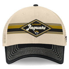 Fanatics Jacksonville Jaguars Diamond Stripe Trucker Adjustable Hat Natural/Black