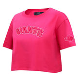 San Francisco Giants Pro Standard Women's Triple Pink Boxy Cropped T-Shirt - Pink - MLB Online