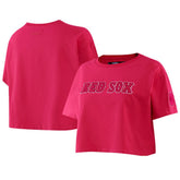 Boston Red Sox Pro Standard Women's Triple Pink Boxy Cropped T-Shirt - Pink - MLB Lifestyle