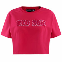 Boston Red Sox Pro Standard Women's Triple Pink Boxy Cropped T-Shirt - Pink - MLB Lifestyle