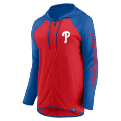 Philadelphia Phillies Fanatics Women's Script Sleeve Full-Zip Hoodie - Red/Royal - Fanatics Sale