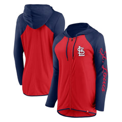 St. Louis Cardinals Fanatics Women's Script Sleeve Full-Zip Hoodie - Red/Navy - Fanatics on Sale