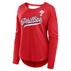 Philadelphia Phillies Fanatics Women's Core Boat Neck Long Sleeve T-Shirt - Red - Fanatics Online